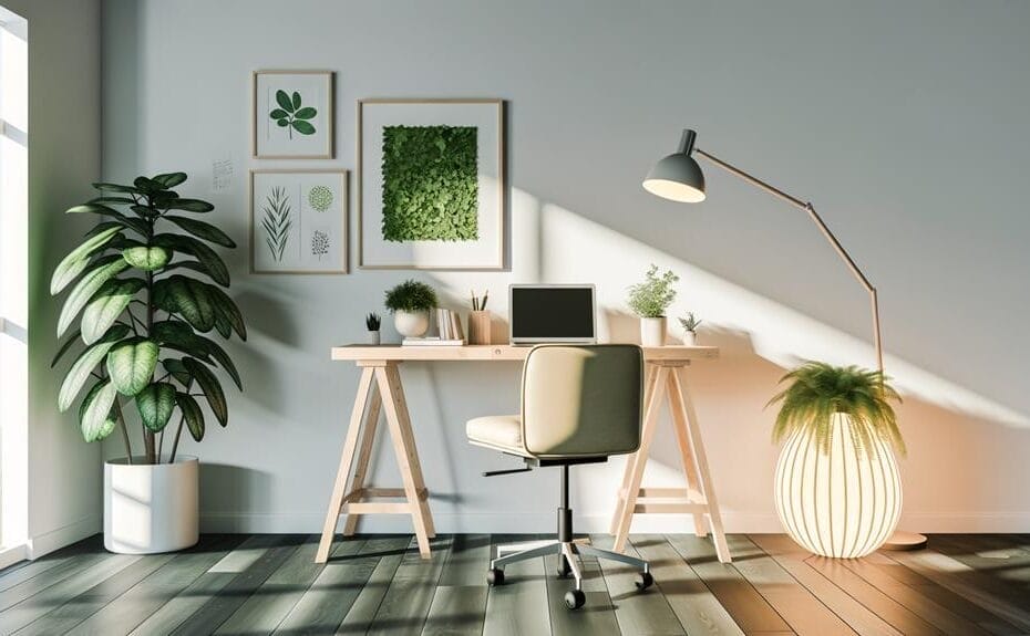 productive workspace with decor